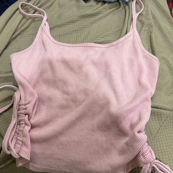 PacSun Tops - Pacsun Side Tie Crop Adjustable Waffle Pink Medium